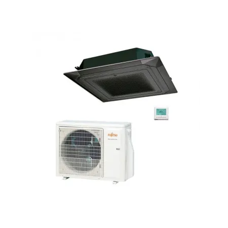 CLIMATIZZATORE CASSETTA FUJITSU AUXG36KRLB_AOEG36KBTB_GRIGLIA BLACK UTG-UKYA-B_FILOCOMANDO TOUCH PANEL UTY-RNRYZ6
