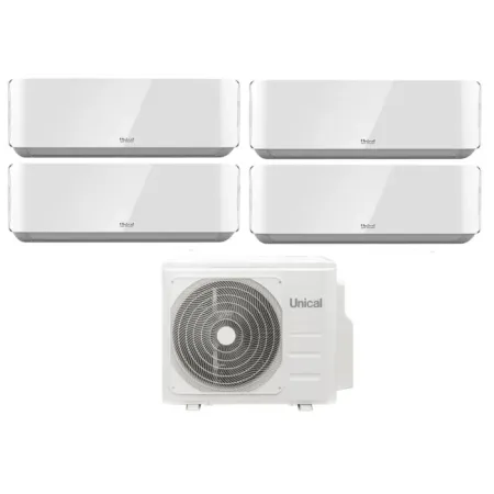 Climatizzatore Quadri Unical 28000 KMX4 28HE con 3 Split 9000 + 1 Split 12000 Kmun airCristal
