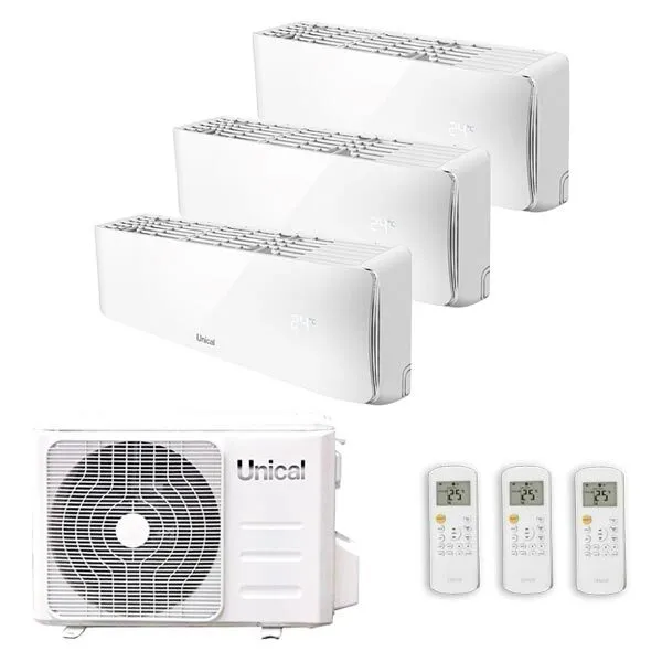 Climatizzatore TrialSplit Unical 21000 XMX3 21HE Con 3 Split 9000 Btu Kmun 10H airCristal